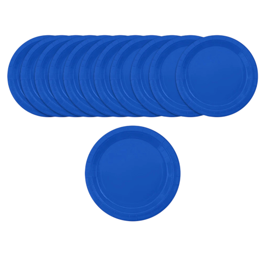 24 pz Piatti usa e getta 22,6 cm Piatti da festa blu scuro per piatti principali Decorazione della tavola per feste e celebrazioni