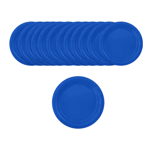 24 unidades de platos desechables de 17,8 cm platos de fiesta azul oscuro para postres y aperitivos decoración de mesa para celebraciones