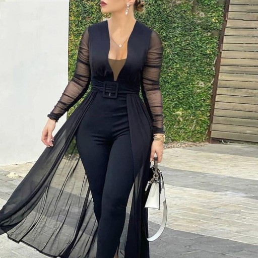 Svart formell jumpsuit för kvinnor