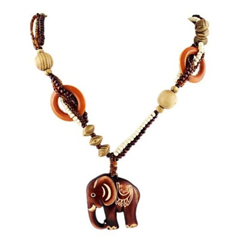 Långt halsband för kvinnor med elefant D370