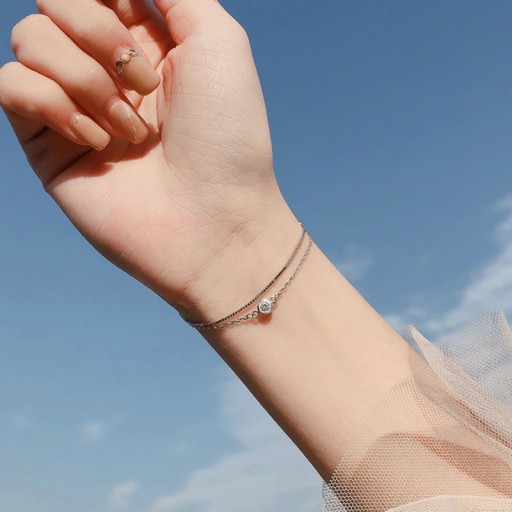 Dubbelarmband för kvinnor med sten P161