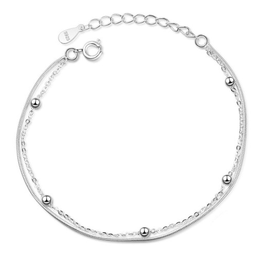 Dubbelarmband för kvinnor med pärlor