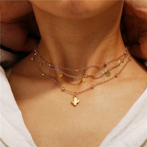 Kvinnors delikat halsband med kaktus