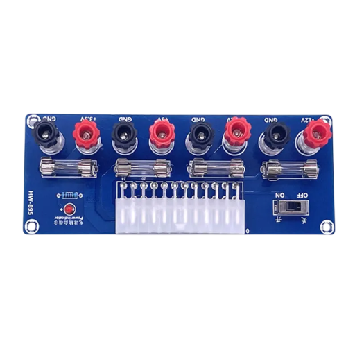 24pin výstupní svorkovnice napájení ATX Modul napájecího zdroje s výstupy 12V 5V 3,3V Adaptér pro testování PC zdrojů a DIY projekty