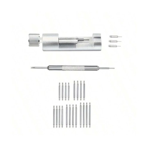 25 peças conjunto de ferramentas para relógios Conjunto de braceletes e pinos com removedor e acessórios para a troca de braceletes de relógio