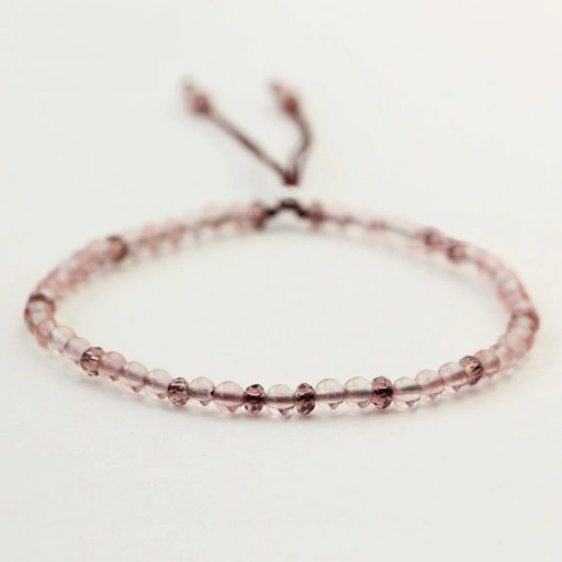 Armband med rosékvartspärlor för kvinnor