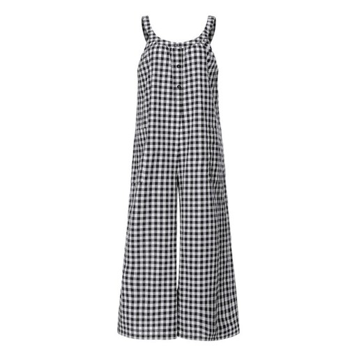 Rutig sommar jumpsuit för kvinnor