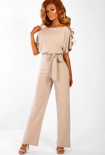 Sommar jumpsuit för dam med knytband i midjan
