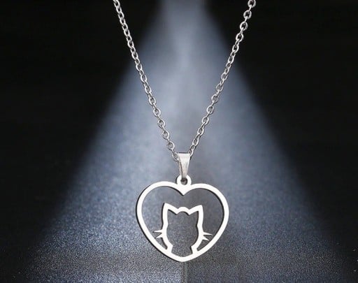 Damhalsband med katt D367