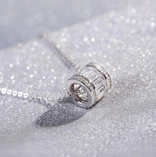 Damhalsband med kristall G506