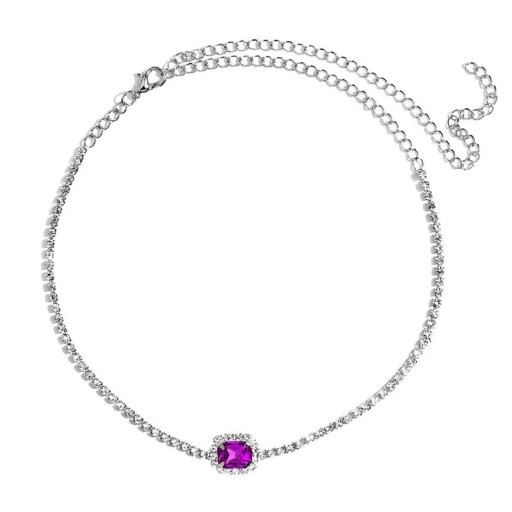 Damhalsband med kristall G710