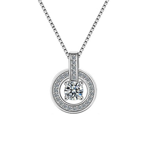 Damhalsband med runt hänge D524