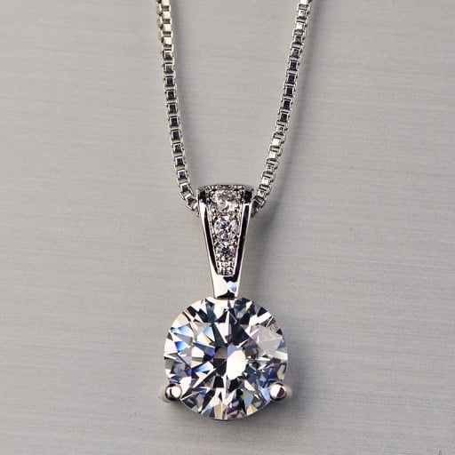 Damhalsband med runt hänge D537