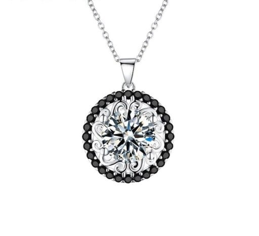Damhalsband med runt hänge D720