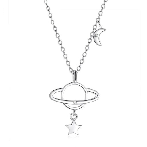 Kvinnors halsband med en planet och måne