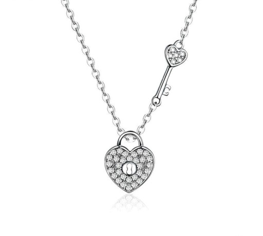 Damhalsband med hjärta och nyckel G505