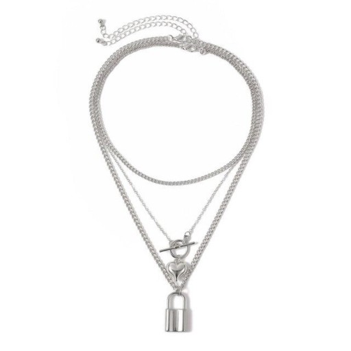 Damhalsband med hjärta och lås