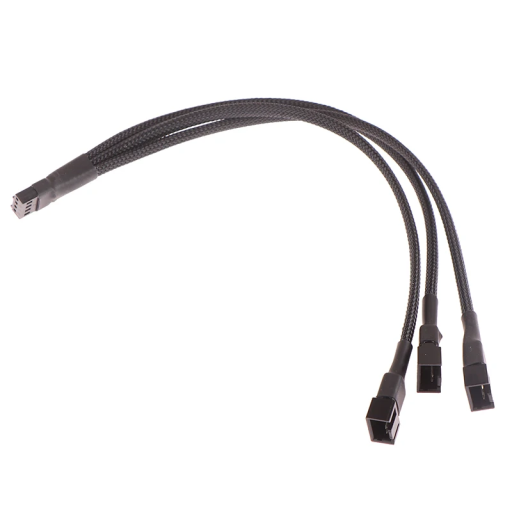 26cm 4-Pin Power Splitter Cable for PC Fan with 1 Male and 3 Female Connectors Extension for Cooling Computer Fans