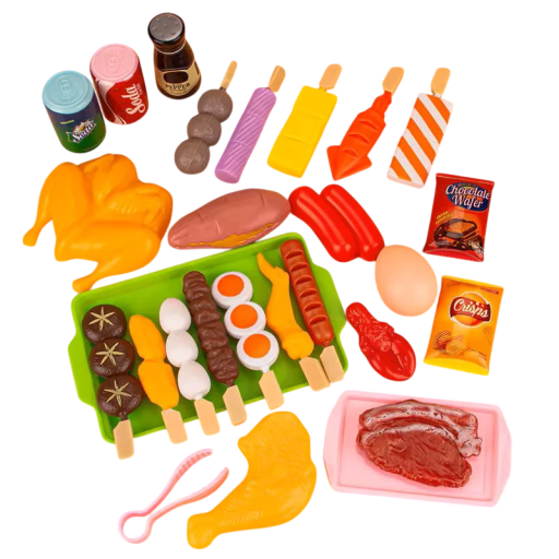 27 pièces ensemble de couverts de cuisine pour enfants avec nourriture et boisson Jouets en plastique pour enfants pour cuisiner et jouer