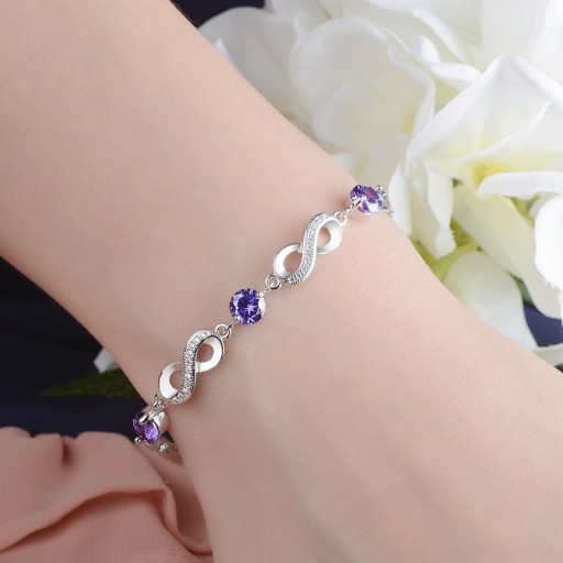 Infinity-armband för kvinnor med stenar