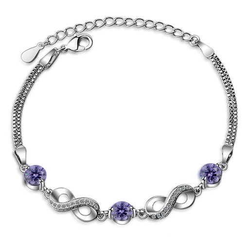 Infinity-armband för kvinnor med stenar