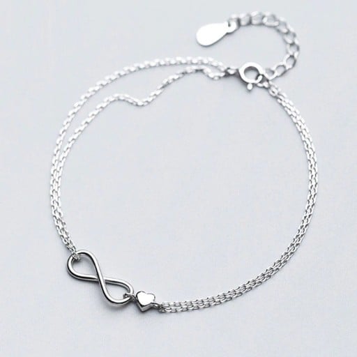 Infinity-armband för kvinnor med hjärta