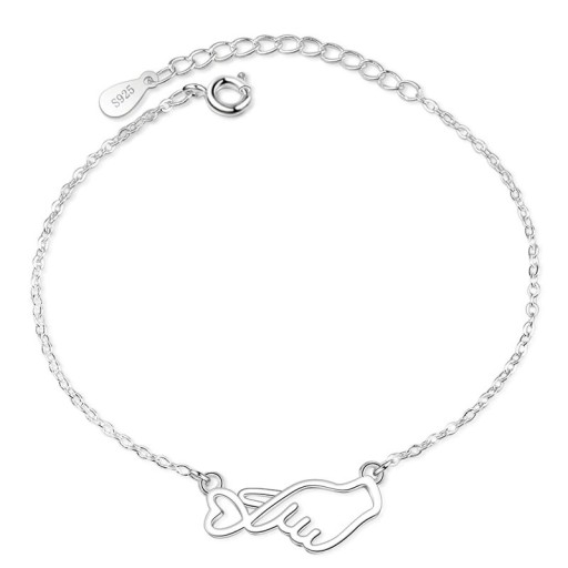 Kvinnors armband hand och hjärta