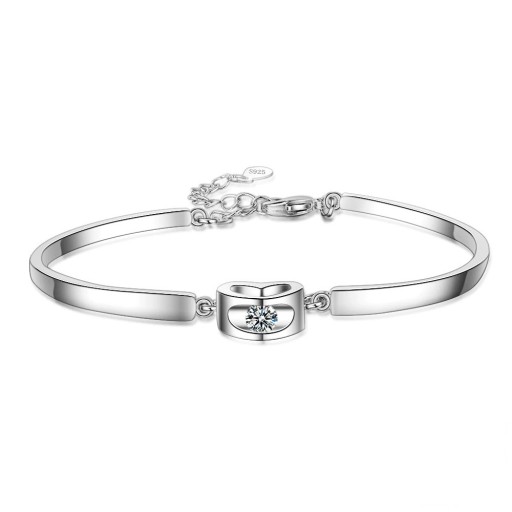 Damarmband med hjärta och sten