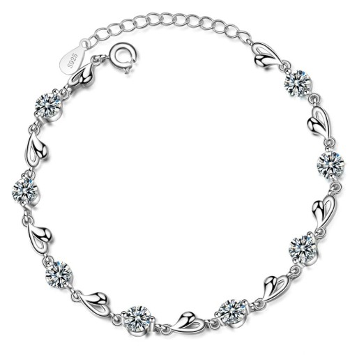 Damarmband med hjärtan och stenar A1670