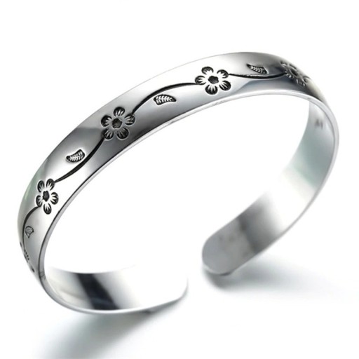 Kvinnors öppet armband med blommor
