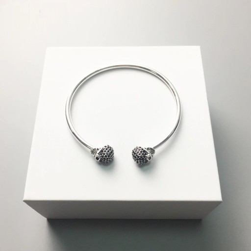 Kvinnors öppet armband med dödskallar