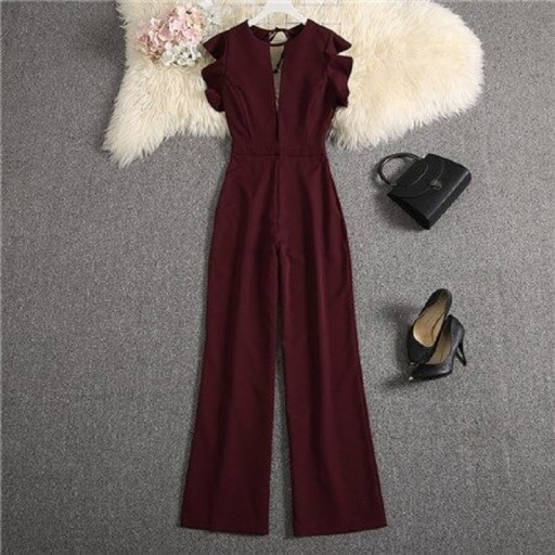 Jumpsuit för kvinnor med djup urringning B832