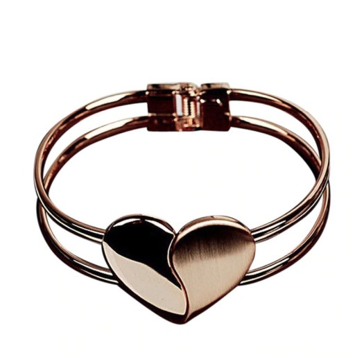 Solid armband för kvinnor med hjärta H455