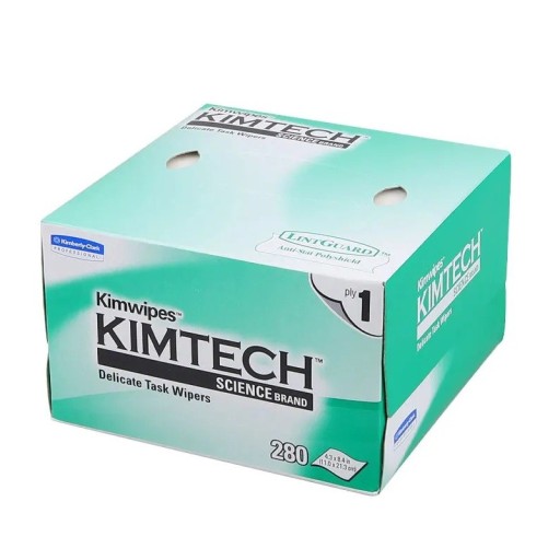 280 unidades de toalhetes KIMTECH para fibras ópticas sem pó Toalhetes de papel finos para conectores ópticos com alta eficiência de limpeza