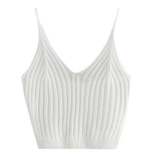Stickad crop top för kvinnor