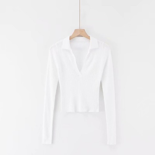 Stickad crop top för damer G249