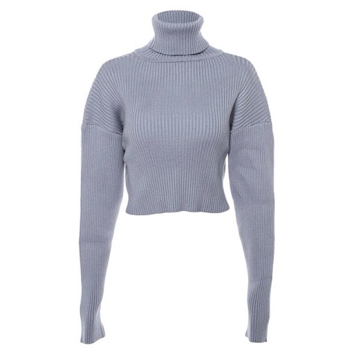 Stickad crop top för damer G254