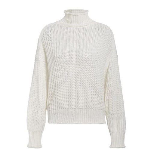 Stickad turtleneck-tröja för kvinnor