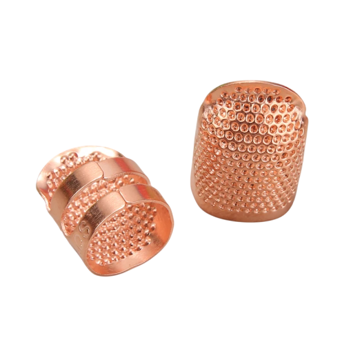 2er Set verstellbare Vintage Fingerhüte zum Handnähen Metallringe Fingerschutz Anti-Rutsch-Hülle Nadel Nähwerkzeug 2,5x1,7 cm