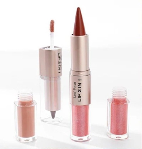 2i1 Mat læbestift 3,5 g og plumping lipgloss 2,5 g Gennemsigtig ikke-klebrig gloss Volumeneffekt To trin til læbemakeup