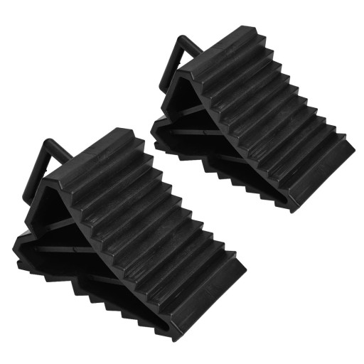 2ks klíny na kola přívěsu 15,5x9x9,8 cm trojúhelníkové protiskluzové bloky parkovací gumové zarážky ABS plast podpěra pro auto a seřízení kol