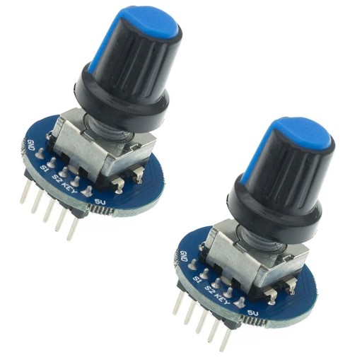 2pcs Rotary Encoder Module EC11 Development Rotary Potentiometer Round Audio Knob with Cover Volume Control and Project Management
