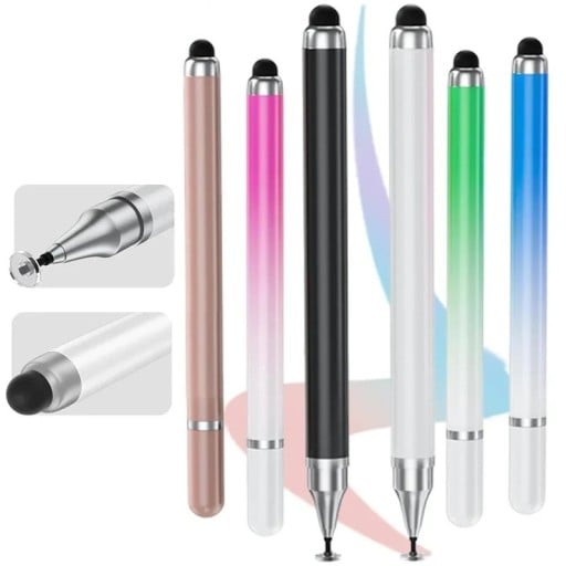 2v1 kosketusnäyttökynä tableteille ja älypuhelimille, universaali stylus 15,5 cm, silikoninen ja kosketuspää, yhteensopiva iOS:n ja Androidin kanssa