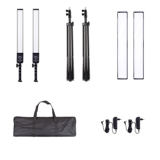 2x LED studioljus med stativ