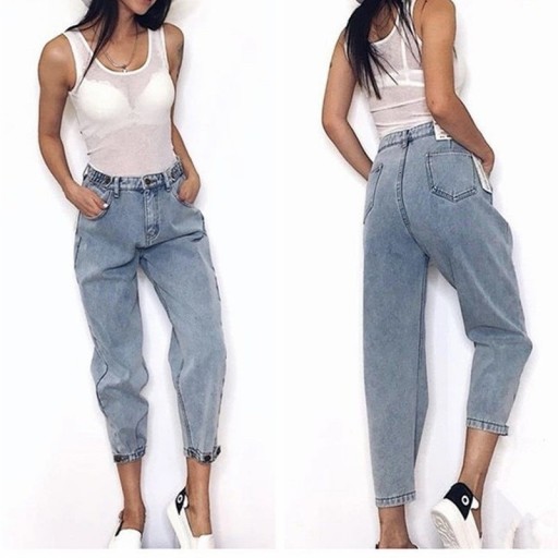 3/4 lösa jeans för kvinnor
