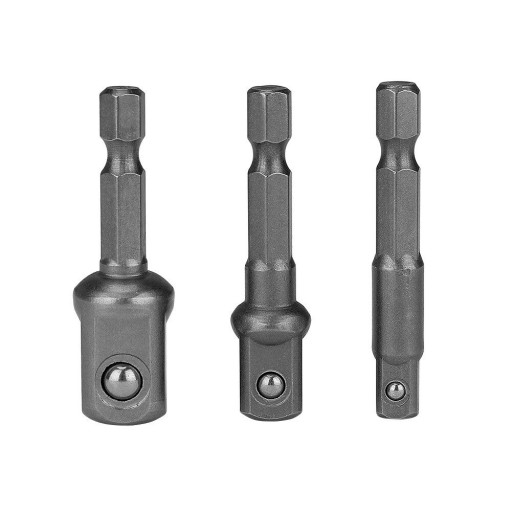 3 adaptadores hexagonales de 1/4, 3/8 y 1/2