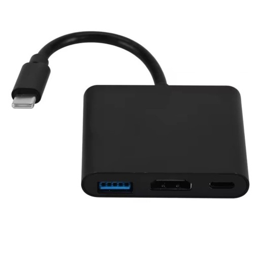 3-i-1 USB-C til HDMI 4K-adapter USB 3.0 og USB-C PD 100W multifunktionsadapter 15 cm video- og datakonverter til MacBook, Notebook, Tablet, TV