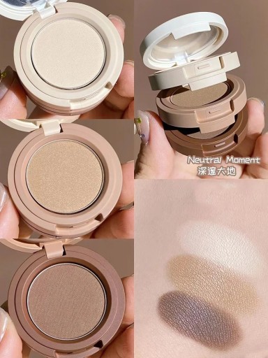 3-in-1 Shimmer en Matte Oogschaduw Drielaags Oogschaduw Compacte Verpakking