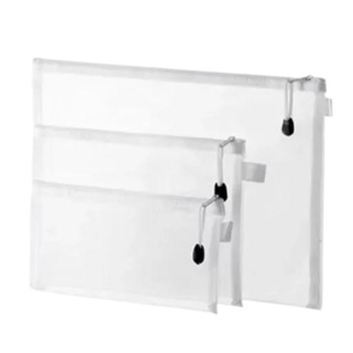 3 ks Nylonové síťové sáčky se zipem 21 x 12 cm / 23,5 x 17,5 cm / 34 x 25 cm Úložné tašky na hračky prádlo cestování organizér