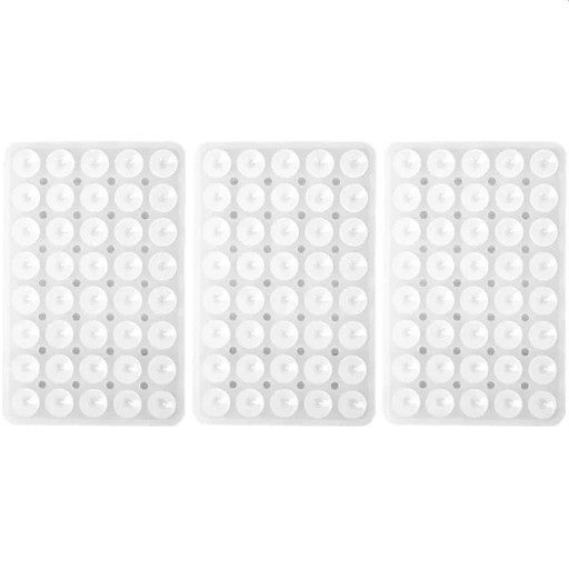 3 Pack Double-Sided Silicone Suction Cups 10.1 x 6.5 cm Mobile Phone Holder Rubber Suction Cup for Mirror Glass Plastic Bathroom Kitchen Home